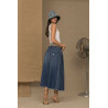 Chic blau denim Pleated Skirt