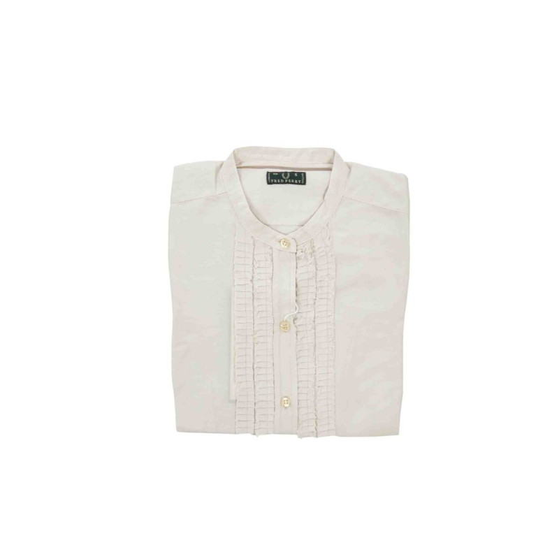 FRED PERRY WOMEN&39S LONG SLEEVE BEIGE SHIRT