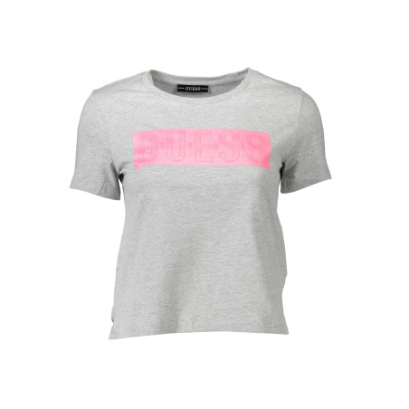 GUESS JEANS T-SHIRT MANICHE CORTE DONNA GRIGIO