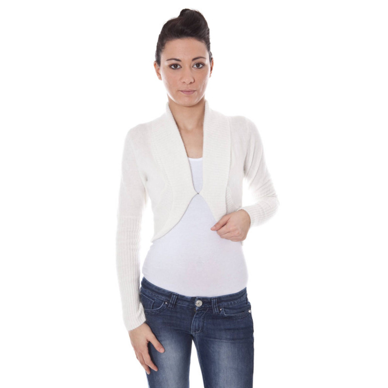 DATCH SHRUG LONG SLEEVE WOMAN WHITE