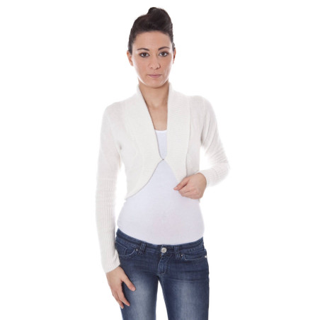 DATCH SHRUG LONG SLEEVE WOMAN WHITE