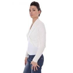 DATCH SHRUG LONG SLEEVE WOMAN WHITE