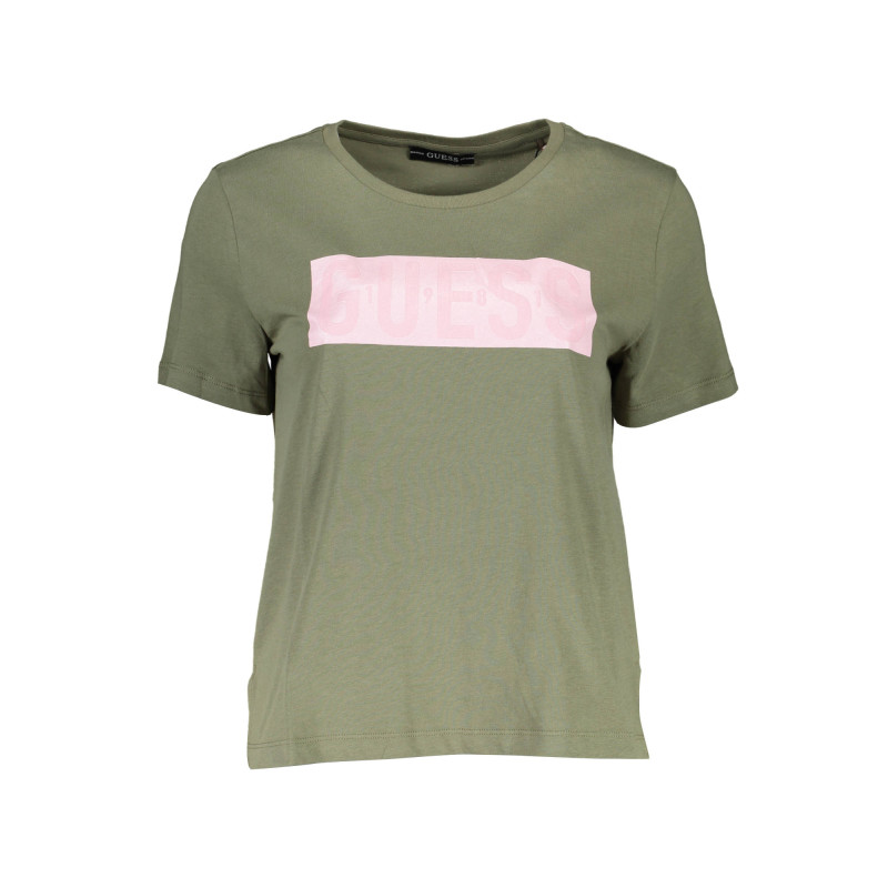 GUESS JEANS T-SHIRT MANICHE CORTE DONNA VERDE