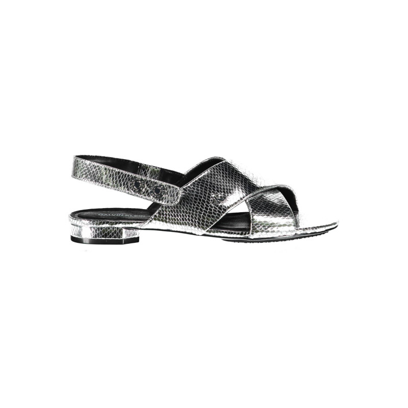 CALVIN KLEIN SILVER WOMAN SANDAL SHOES