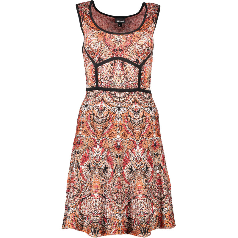 JUST CAVALLI SHORT DRESS WOMAN ORANGE