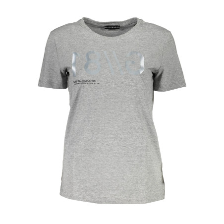 GUESS JEANS T-SHIRT MANICHE CORTE DONNA GRIGIO