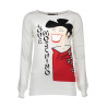 LOVE MOSCHINO WHITE WOMAN SWEATER