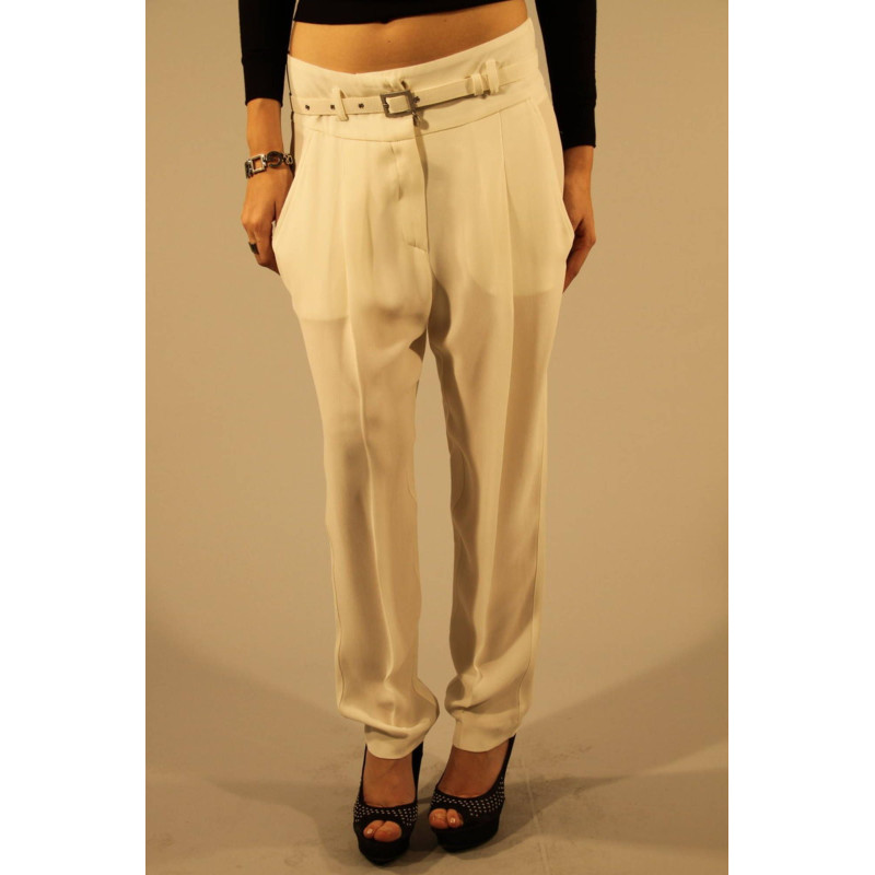 PATRIZIA PEPE WHITE WOMAN TROUSERS