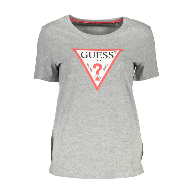 GUESS JEANS T-SHIRT MANICHE CORTE DONNA GRIGIO