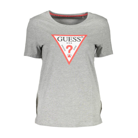 GUESS JEANS T-SHIRT MANICHE CORTE DONNA GRIGIO