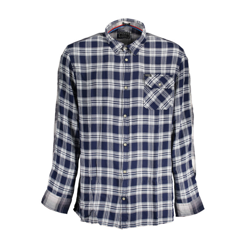 GUESS JEANS CAMICIA MANICHE LUNGHE UOMO BLU