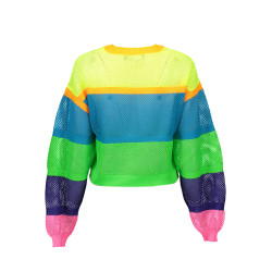 LOVE MOSCHINO MULTICOLORED WOMAN SWEATER