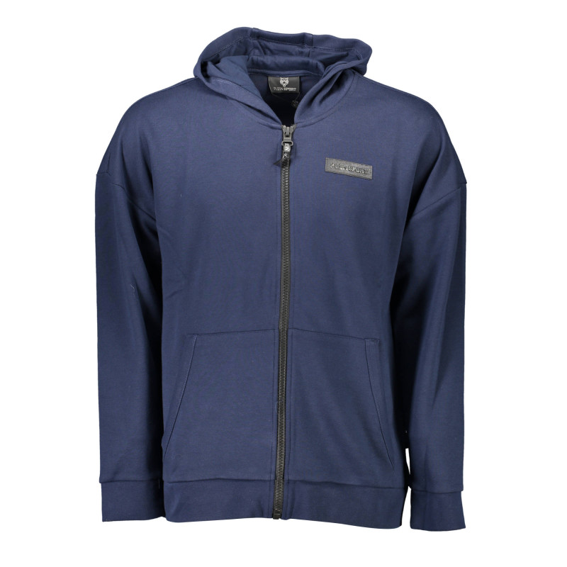 PLEIN SPORT MEN&39S BLUE SWEATSHIRT WITH ZIP