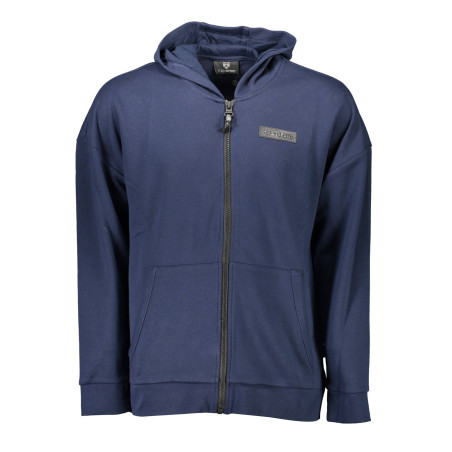 PLEIN SPORT MEN&39S BLUE SWEATSHIRT WITH ZIP