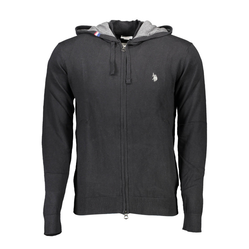 US POLO CARDIGAN MAN BLACK