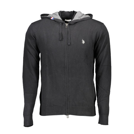 US POLO CARDIGAN MAN BLACK