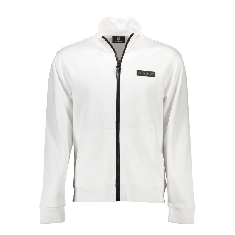 PLEIN SPORT SWEATSHIRT WITH ZIP MAN WHITE