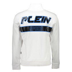 PLEIN SPORT SWEATSHIRT WITH ZIP MAN WHITE