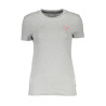 GUESS JEANS T-SHIRT MANICHE CORTE DONNA GRIGIO