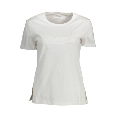 GUESS JEANS T-SHIRT MANICHE CORTE DONNA BIANCO