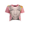 DESIGUAL T-SHIRT MANICHE CORTE DONNA ROSA