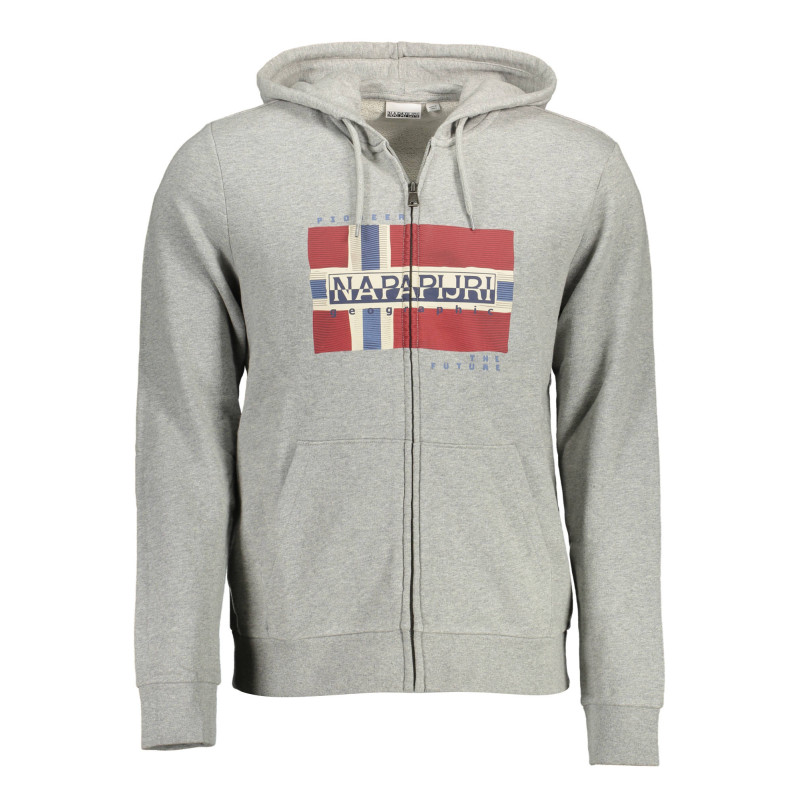 NAPAPIJRI SWEATSHIRT WITH ZIP MAN GRAY