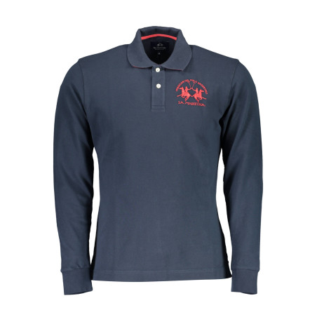 LA MARTINA LONG SLEEVE POLO SHIRT MAN BLUE