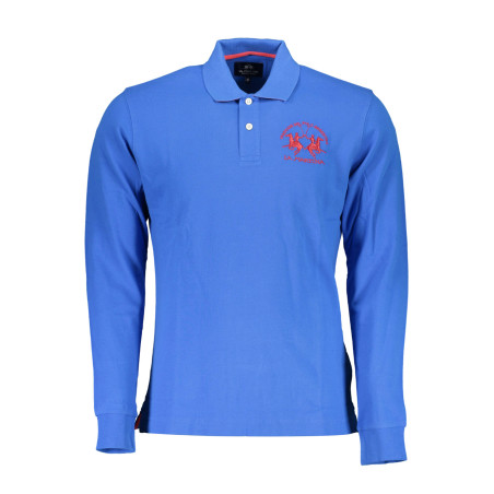 LA MARTINA LONG SLEEVE POLO SHIRT MAN BLUE