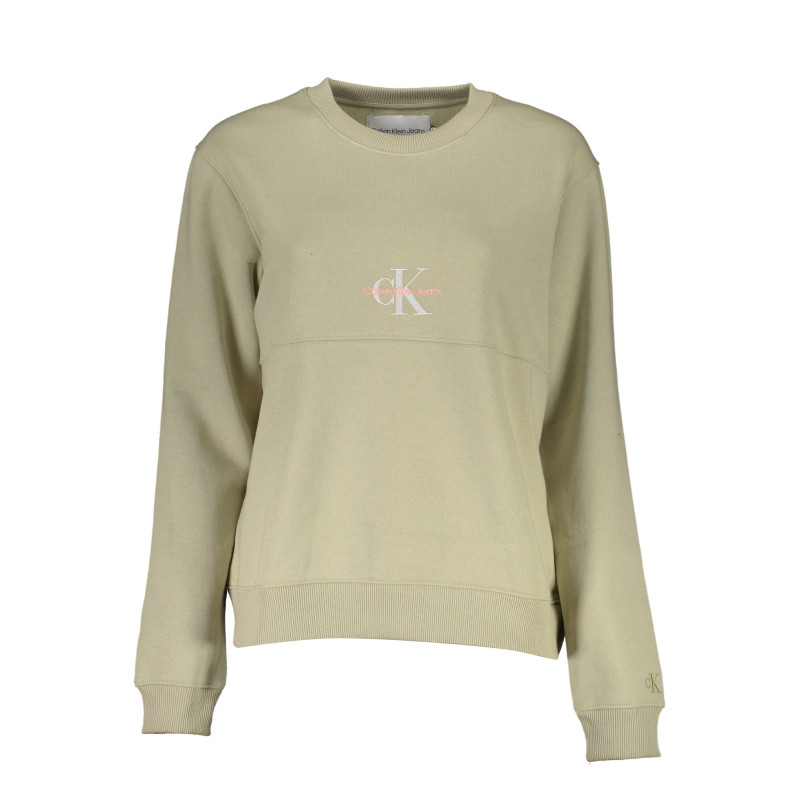 CALVIN KLEIN SWEATSHIRT WITHOUT ZIP WOMAN GREEN