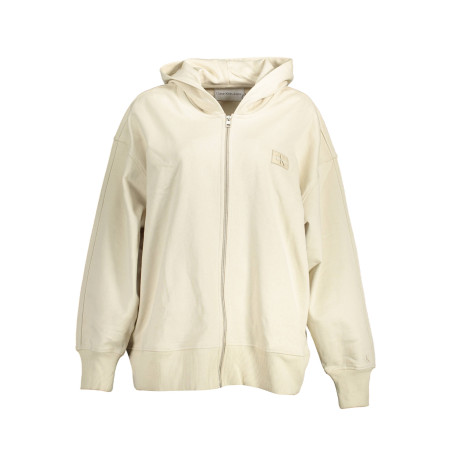 CALVIN KLEIN SWEATSHIRT WITH ZIP WOMAN BEIGE