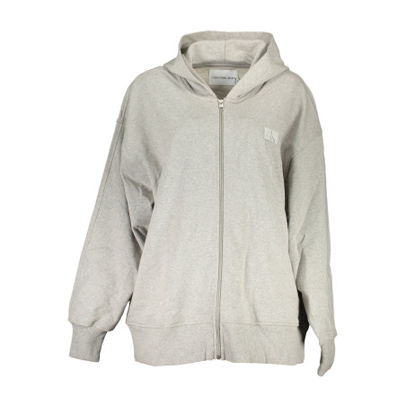 CALVIN KLEIN SWEATSHIRT WITH ZIP WOMAN GRAY