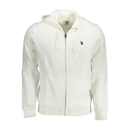 US POLO SWEATSHIRT WITH ZIP WHITE MAN