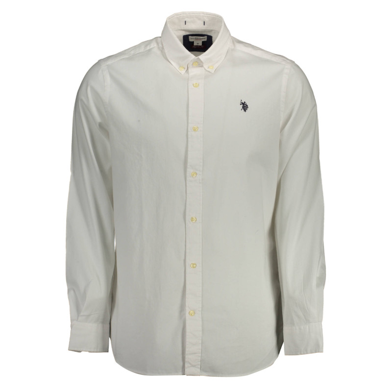 US POLO SHIRT LONG SLEEVE MAN WHITE