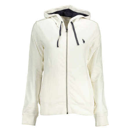 US POLO SWEATSHIRT WITH ZIP WOMAN WHITE