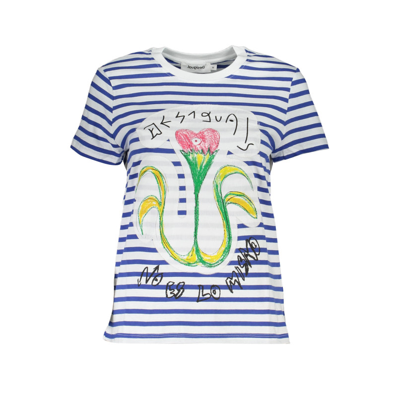 DESIGUAL T-SHIRT MANICHE CORTE DONNA BLU