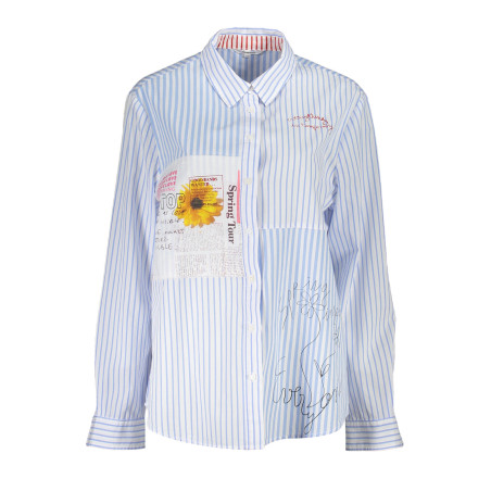 DESIGUAL LIGHT BLUE WOMEN&39S LONG SLEEVED SHIRT