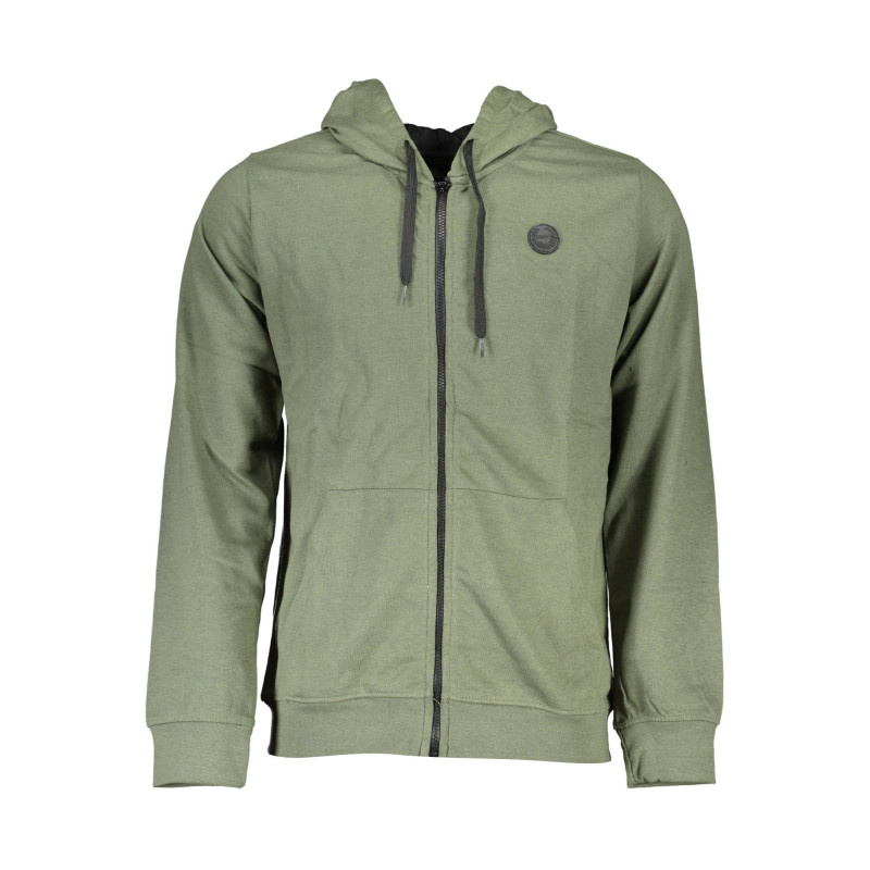 GIAN MARCO VENTURI MEN&39S GREEN ZIPPED SWEATSHIRT