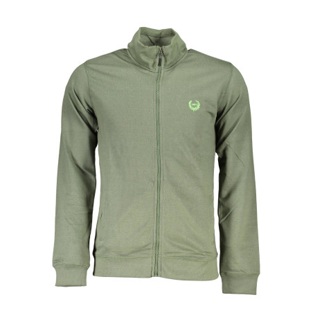 GIAN MARCO VENTURI MEN&39S GREEN ZIPPED SWEATSHIRT