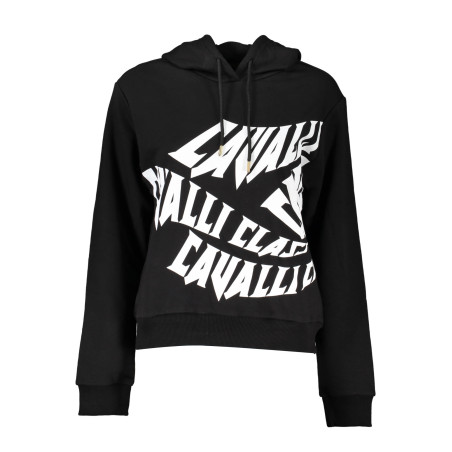 CAVALLI CLASS BLACK SWEATSHIRT WITHOUT ZIP