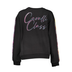 CAVALLI CLASS BLACK SWEATSHIRT WITHOUT ZIP