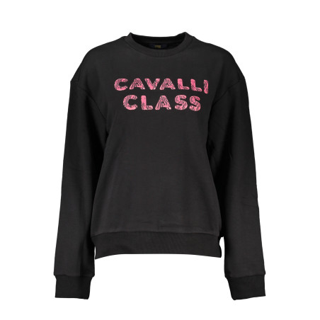 CAVALLI CLASS BLACK SWEATSHIRT WITHOUT ZIP