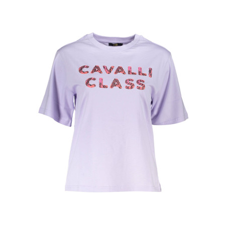 CAVALLI CLASS PURPLE WOMAN SHORT SLEEVE T-SHIRT