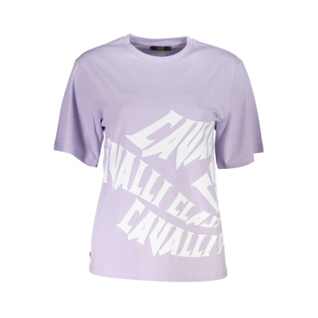 CAVALLI CLASS PURPLE WOMAN SHORT SLEEVE T-SHIRT