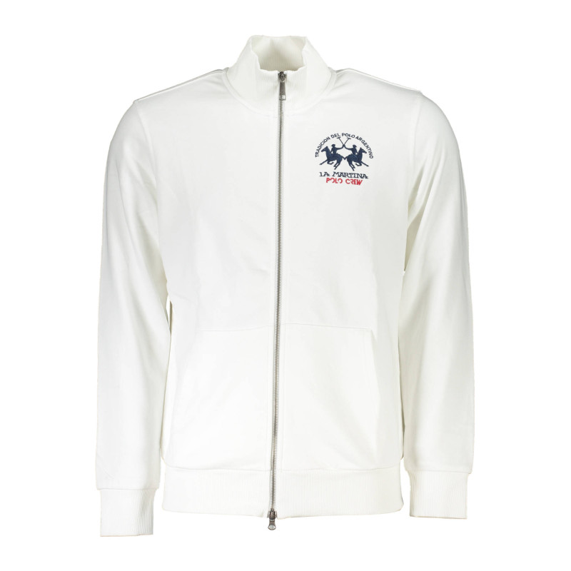 LA MARTINA MEN&39S WHITE ZIPPED SWEATSHIRT