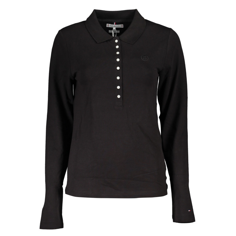 TOMMY HILFIGER POLO MANICHE LUNGHE DONNA NERO