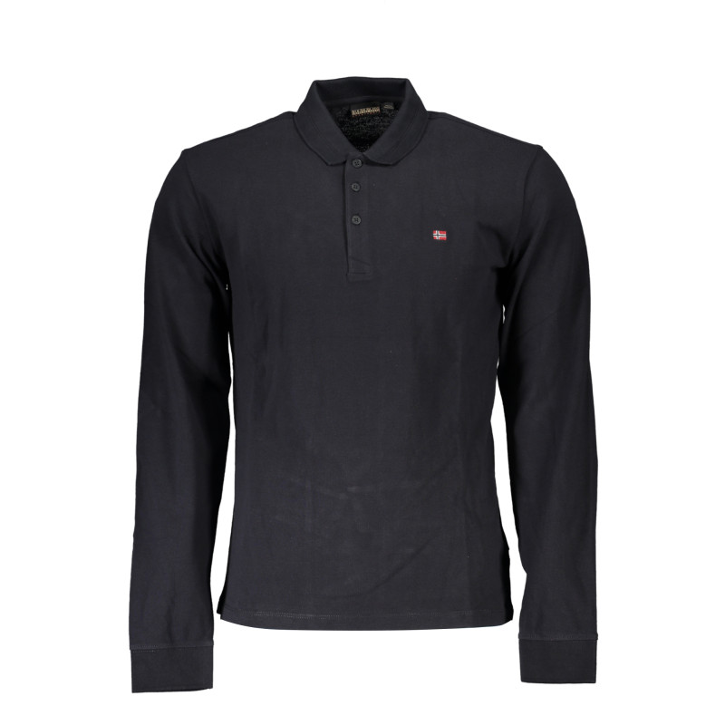 NAPAPIJRI MEN&39S BLACK LONG SLEEVED POLO SHIRT