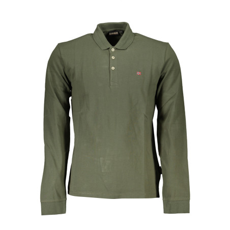 NAPAPIJRI GREEN MEN&39S LONG SLEEVED POLO SHIRT