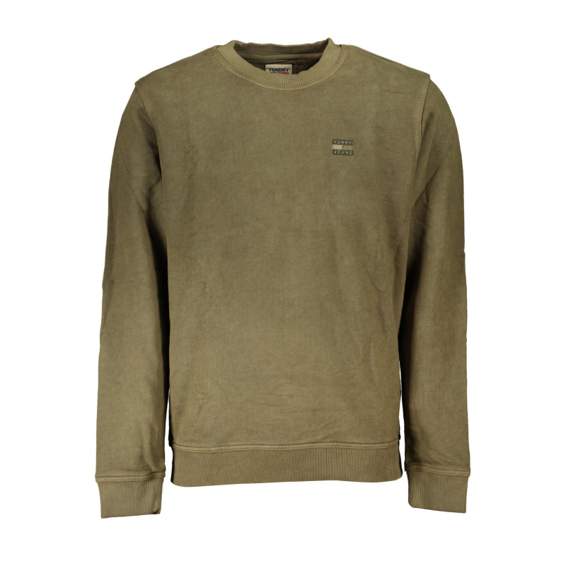 TOMMY HILFIGER MEN&39S GREEN ZIPLESS SWEATSHIRT