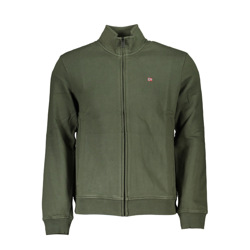 NAPAPIJRI MEN&39S GREEN ZIP SWEATSHIRT