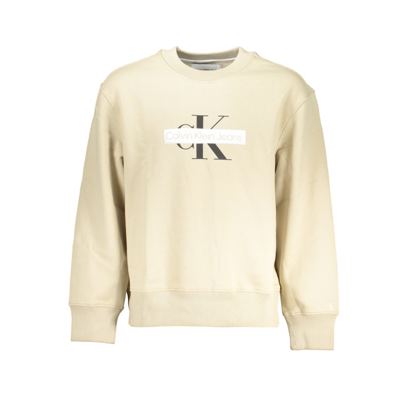 CALVIN KLEIN MEN&39S BEIGE ZIPLESS SWEATSHIRT